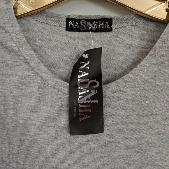 Casual long sleeve jersey dress with open slit - Picture 3 of 4